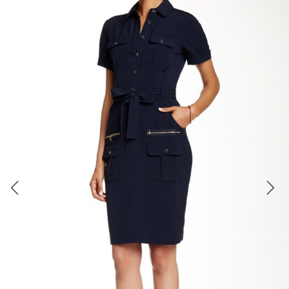 Zac & Rachel: collared button down black dress